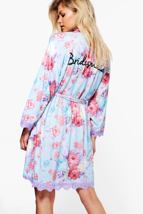 Orla Floral Bridesmaid Slogan Robe